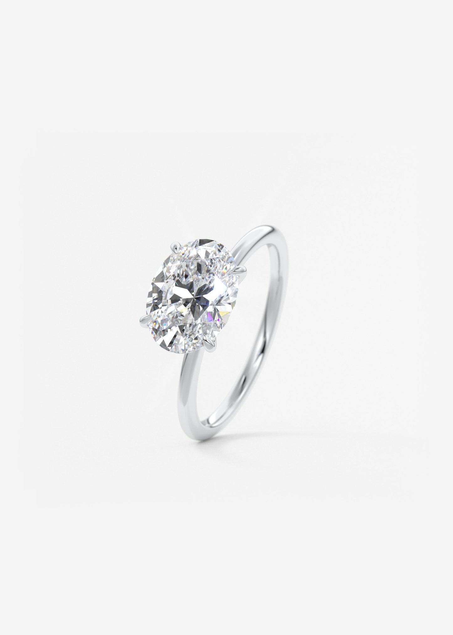 Oval Solitaire With Raised Basket Gallery Lab Grown Diamond Engagement Ring