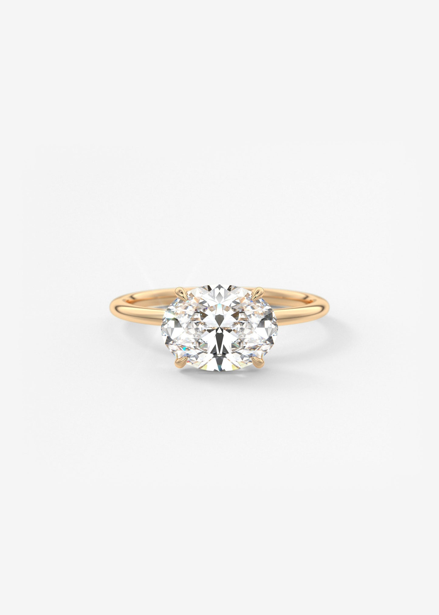 Oval Solitaire With Raised Basket Gallery Lab Grown Diamond Engagement Ring