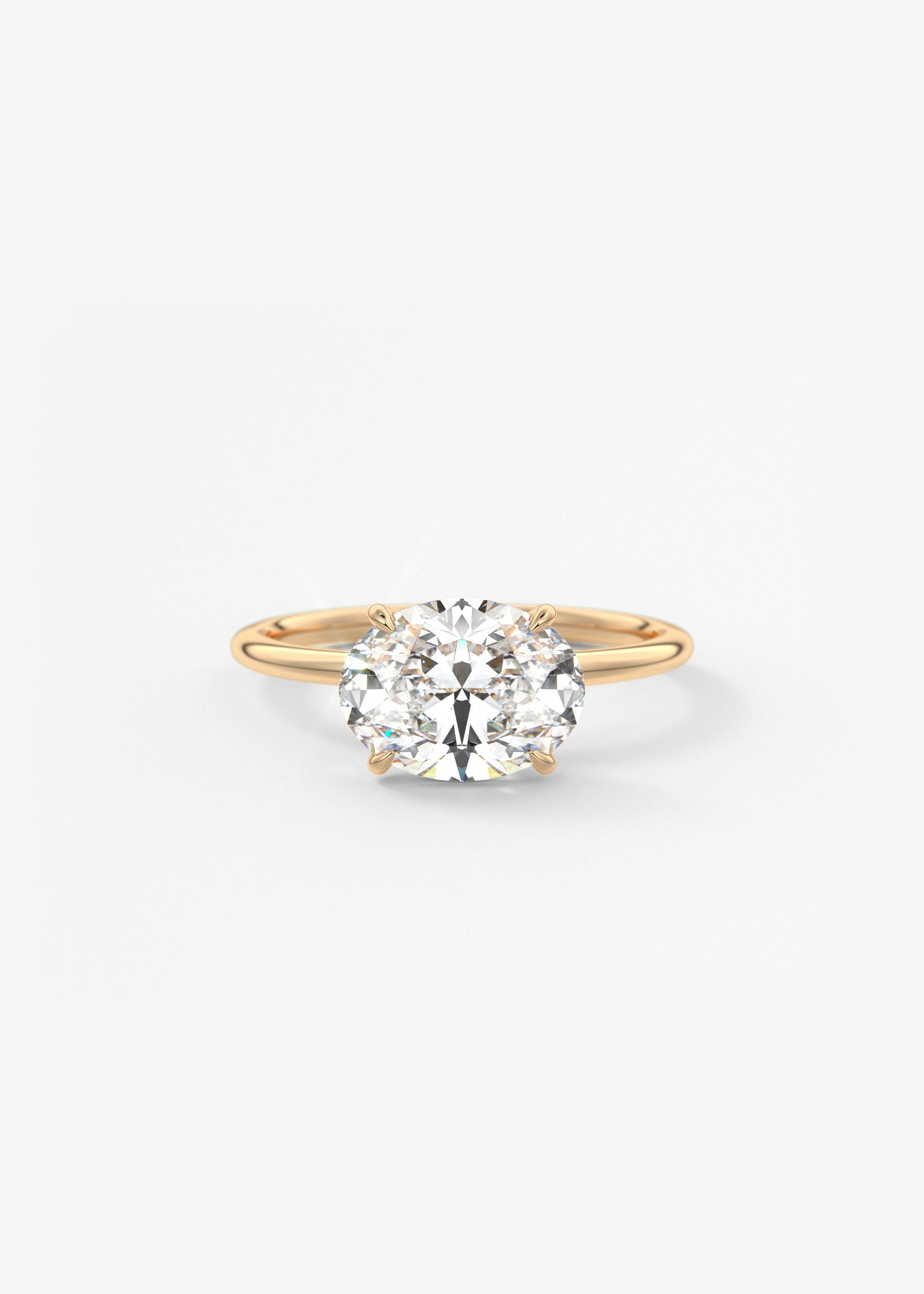 Oval Solitaire With Raised Basket Gallery Lab Grown Diamond Engagement Ring