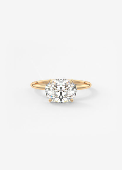 Oval Solitaire With Raised Basket Gallery Lab Grown Diamond Engagement Ring