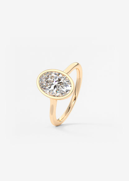 Oval Solitaire With Raised Basket Gallery Lab Grown Diamond Engagement Ring