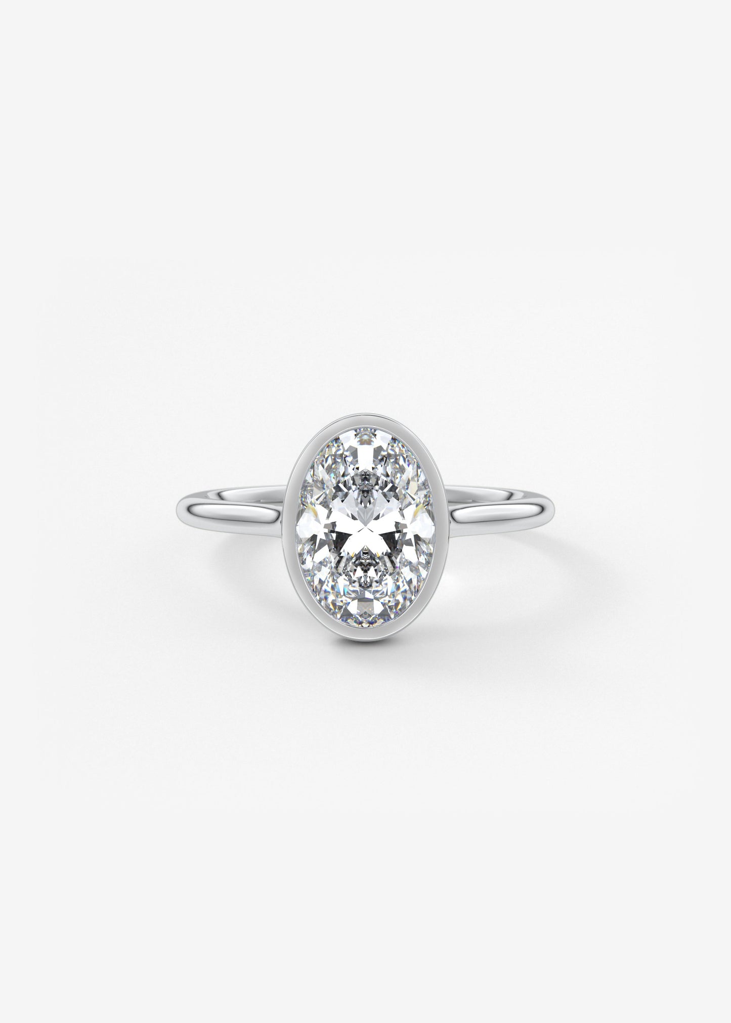 Oval Solitaire With Raised Basket Gallery Lab Grown Diamond Engagement Ring