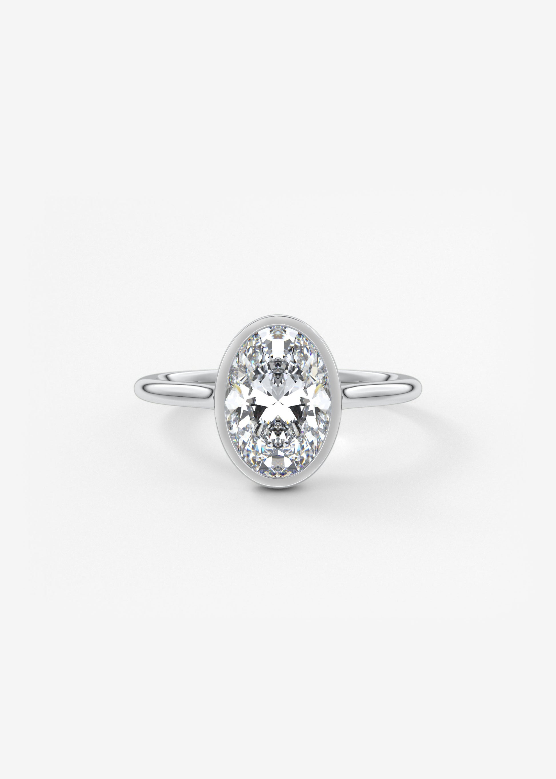 Oval Solitaire With Raised Basket Gallery Lab Grown Diamond Engagement Ring
