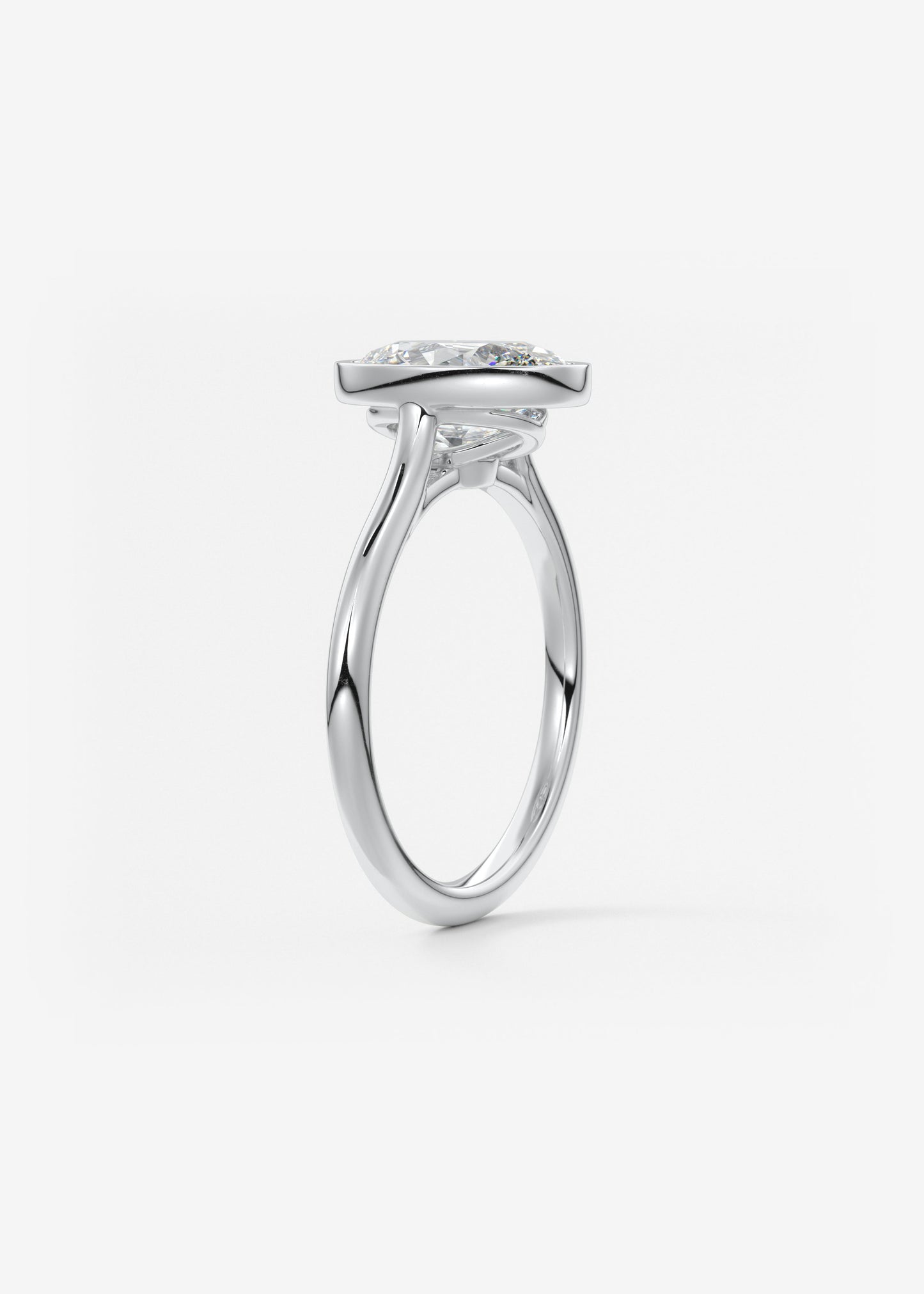 Oval Solitaire With Raised Basket Gallery Lab Grown Diamond Engagement Ring