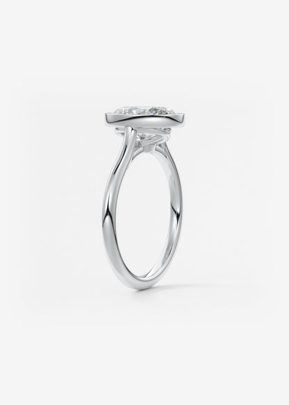 Oval Solitaire With Raised Basket Gallery Lab Grown Diamond Engagement Ring