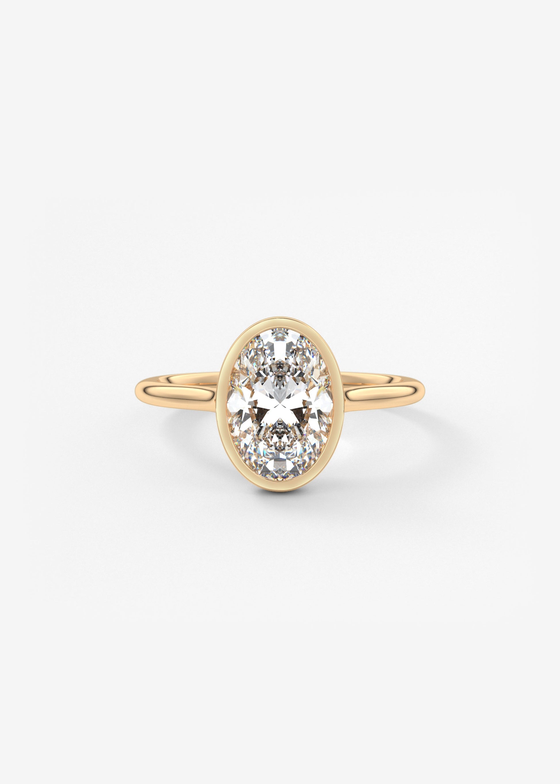 Oval Solitaire With Raised Basket Gallery Lab Grown Diamond Engagement Ring