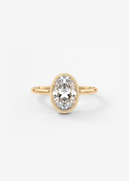 Oval Solitaire With Raised Basket Gallery Lab Grown Diamond Engagement Ring
