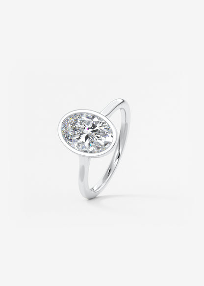 Oval Solitaire With Raised Basket Gallery Lab Grown Diamond Engagement Ring