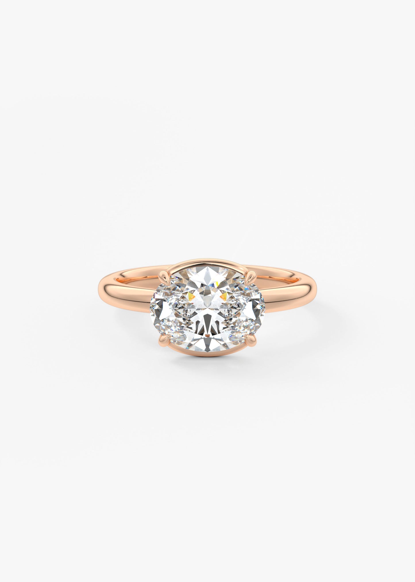 Oval Solitaire With Raised Basket Gallery Lab Grown Diamond Engagement Ring
