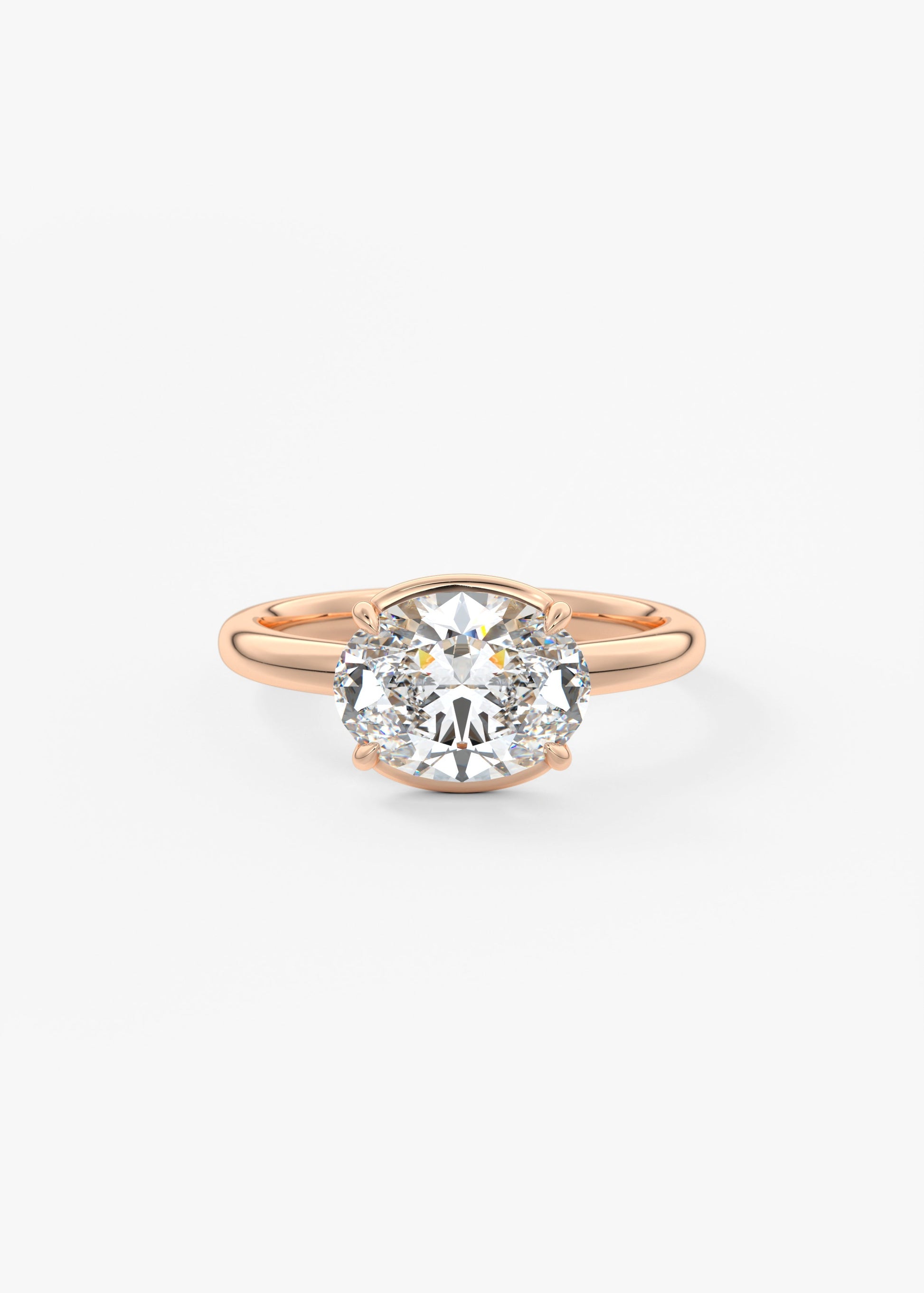 Oval Solitaire With Raised Basket Gallery Lab Grown Diamond Engagement Ring