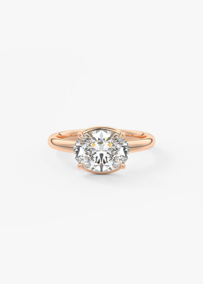 Oval Solitaire With Raised Basket Gallery Lab Grown Diamond Engagement Ring