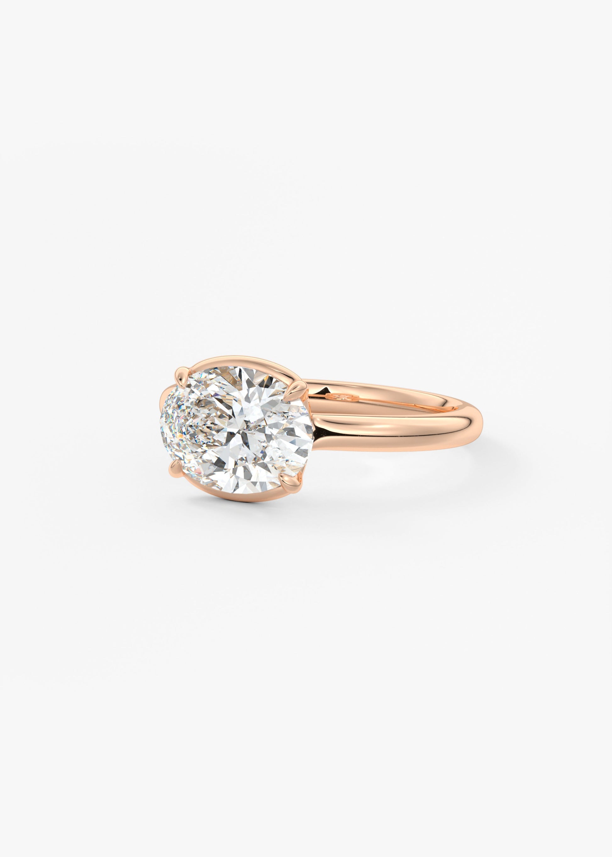 Oval Solitaire With Raised Basket Gallery Lab Grown Diamond Engagement Ring