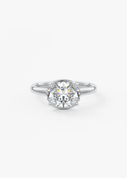 Oval Solitaire With Raised Basket Gallery Lab Grown Diamond Engagement Ring