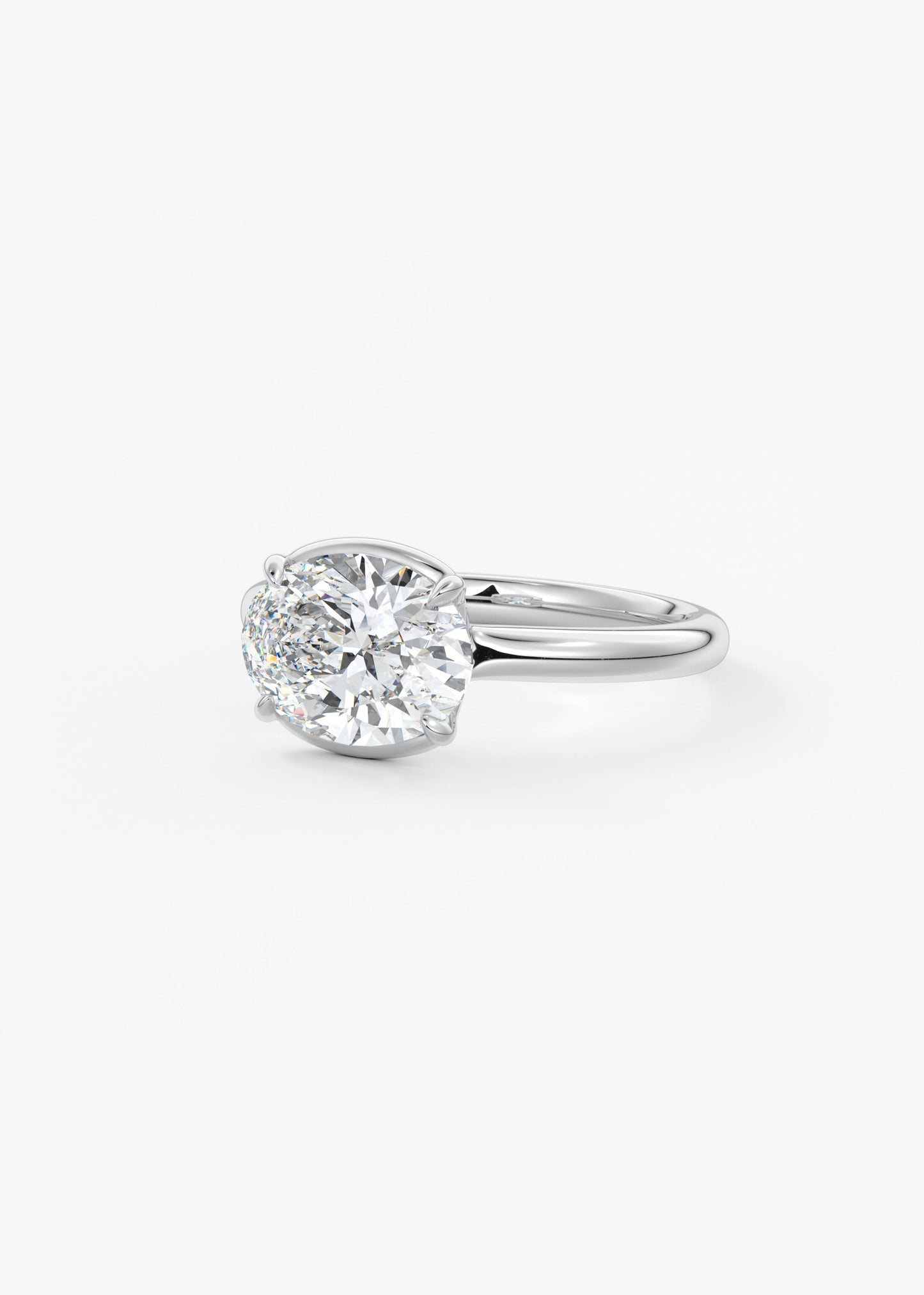 Oval Solitaire With Raised Basket Gallery Lab Grown Diamond Engagement Ring