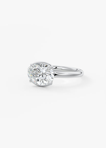 Oval Solitaire With Raised Basket Gallery Lab Grown Diamond Engagement Ring