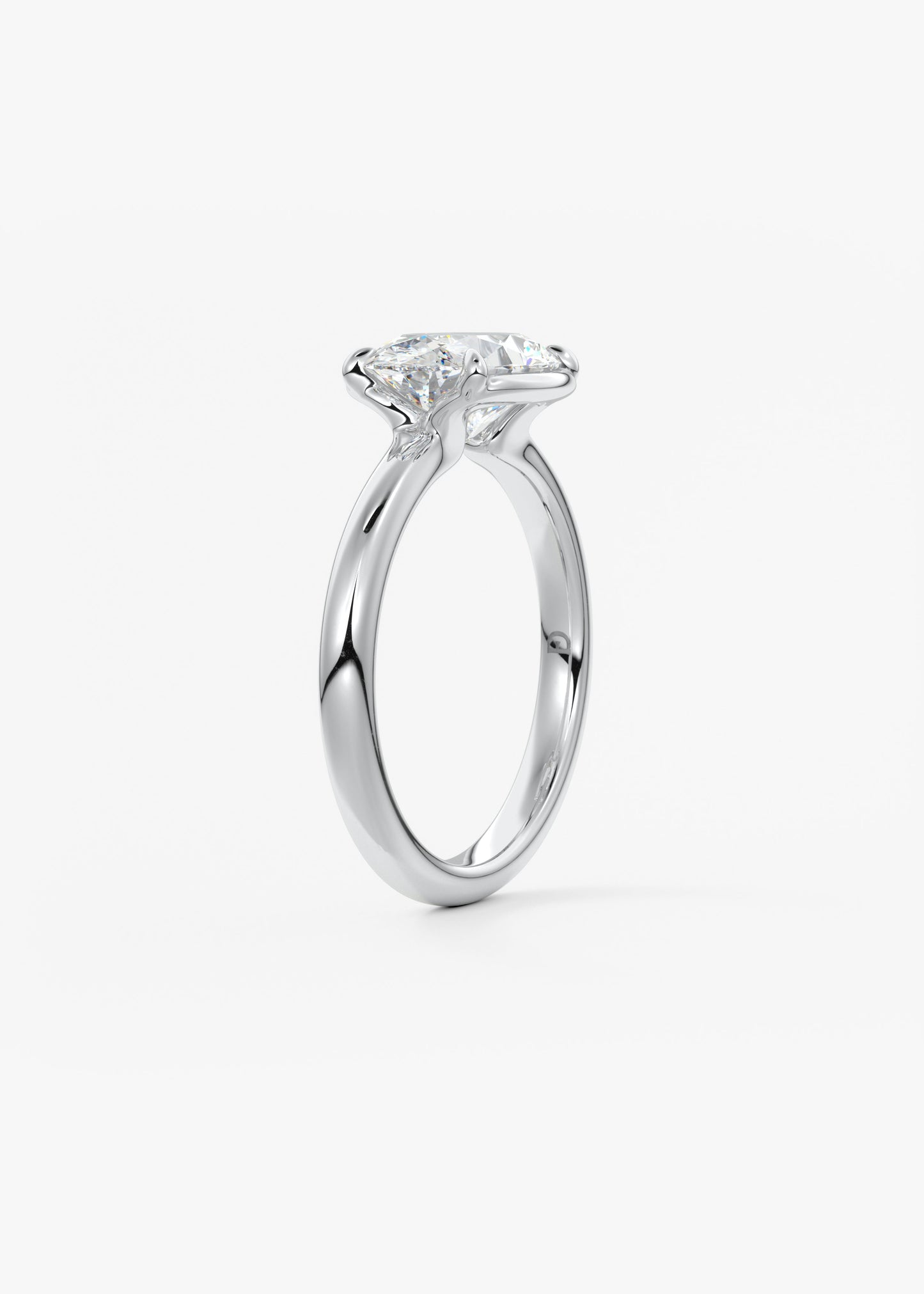 Oval Solitaire With Raised Basket Gallery Lab Grown Diamond Engagement Ring