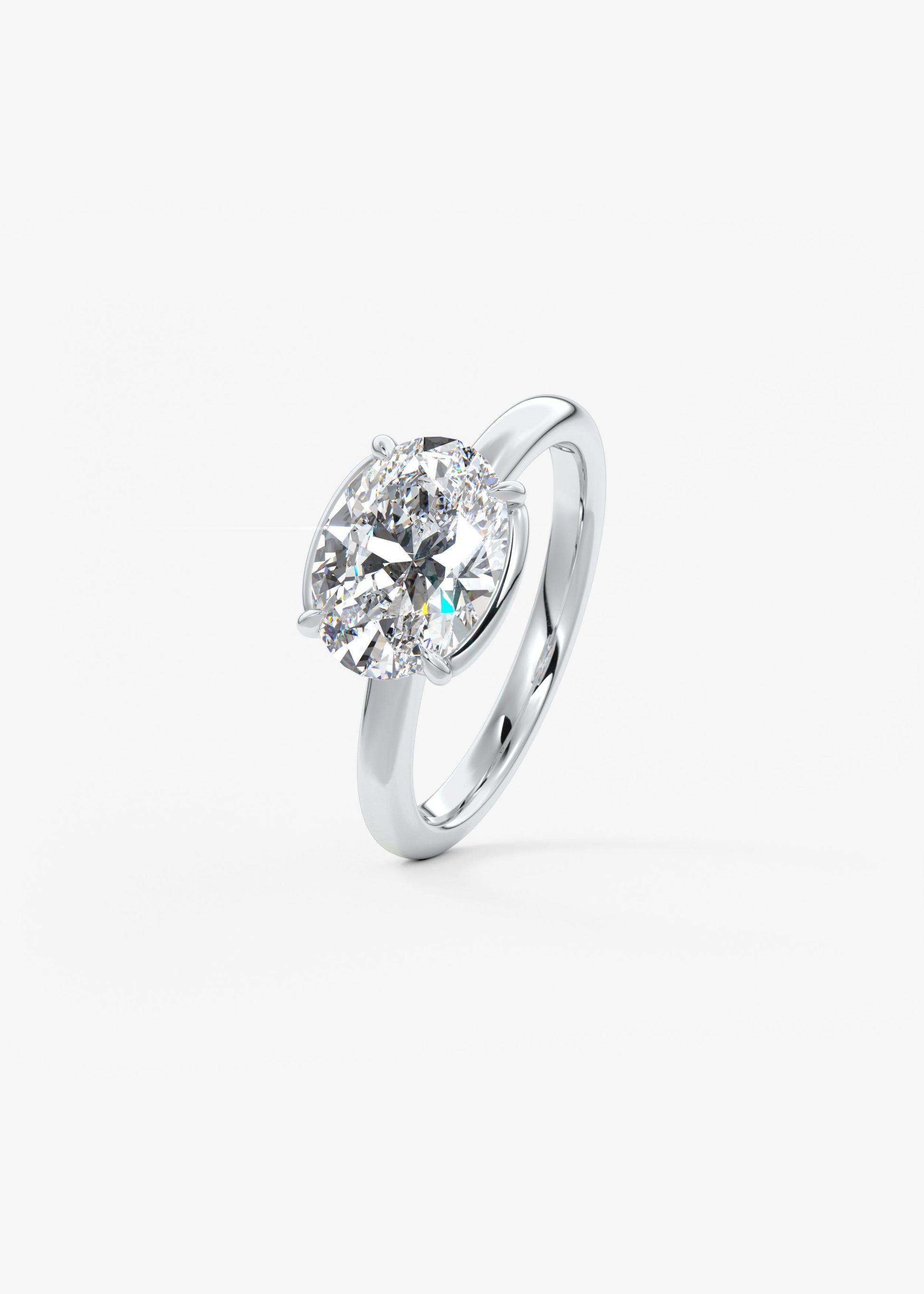 Oval Solitaire With Raised Basket Gallery Lab Grown Diamond Engagement Ring