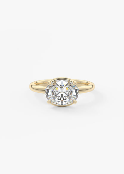 Oval Solitaire With Raised Basket Gallery Lab Grown Diamond Engagement Ring