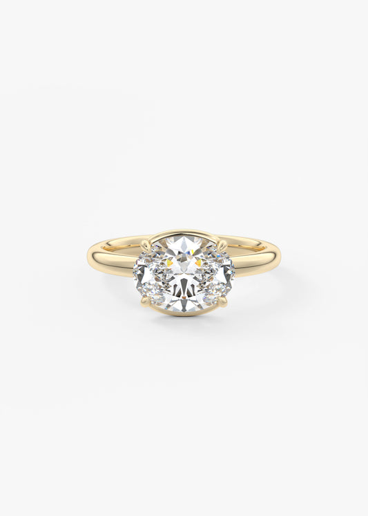 Oval Solitaire With Raised Basket Gallery Lab Grown Diamond Engagement Ring