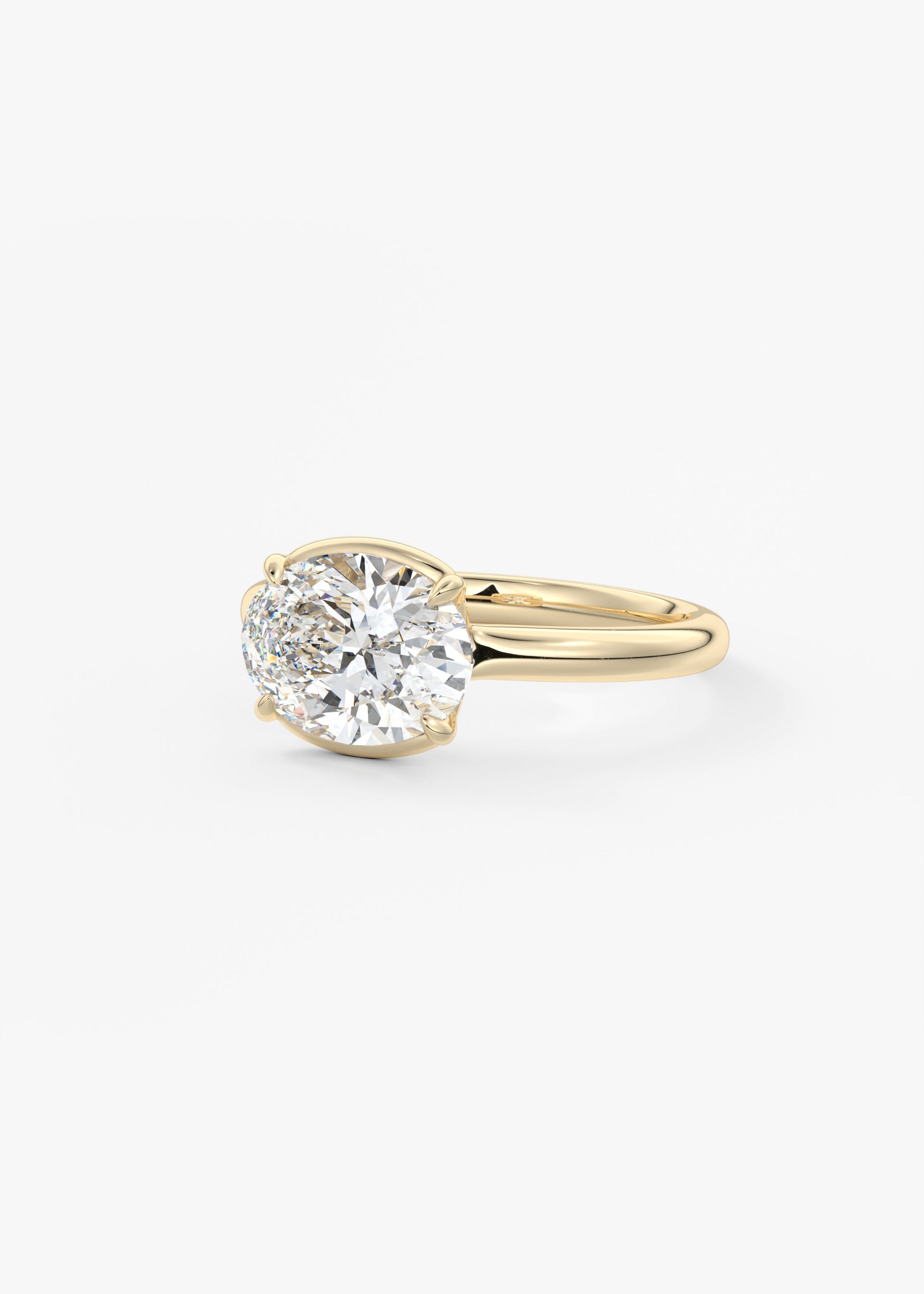 Oval Solitaire With Raised Basket Gallery Lab Grown Diamond Engagement Ring