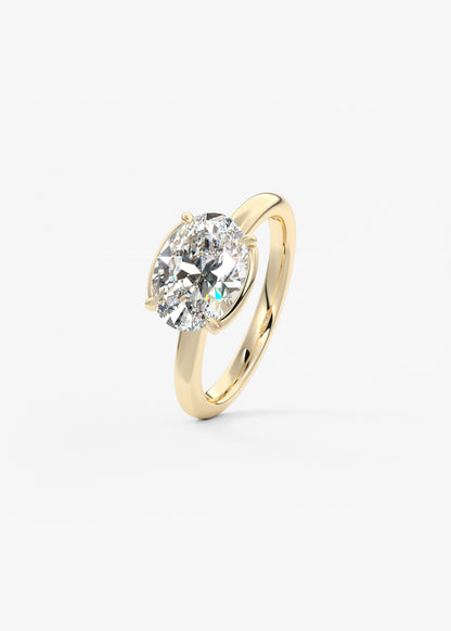 Oval Solitaire With Raised Basket Gallery Lab Grown Diamond Engagement Ring