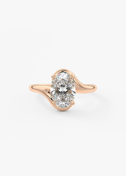 Oval Solitaire With Raised Basket Gallery Lab Grown Diamond Engagement Ring