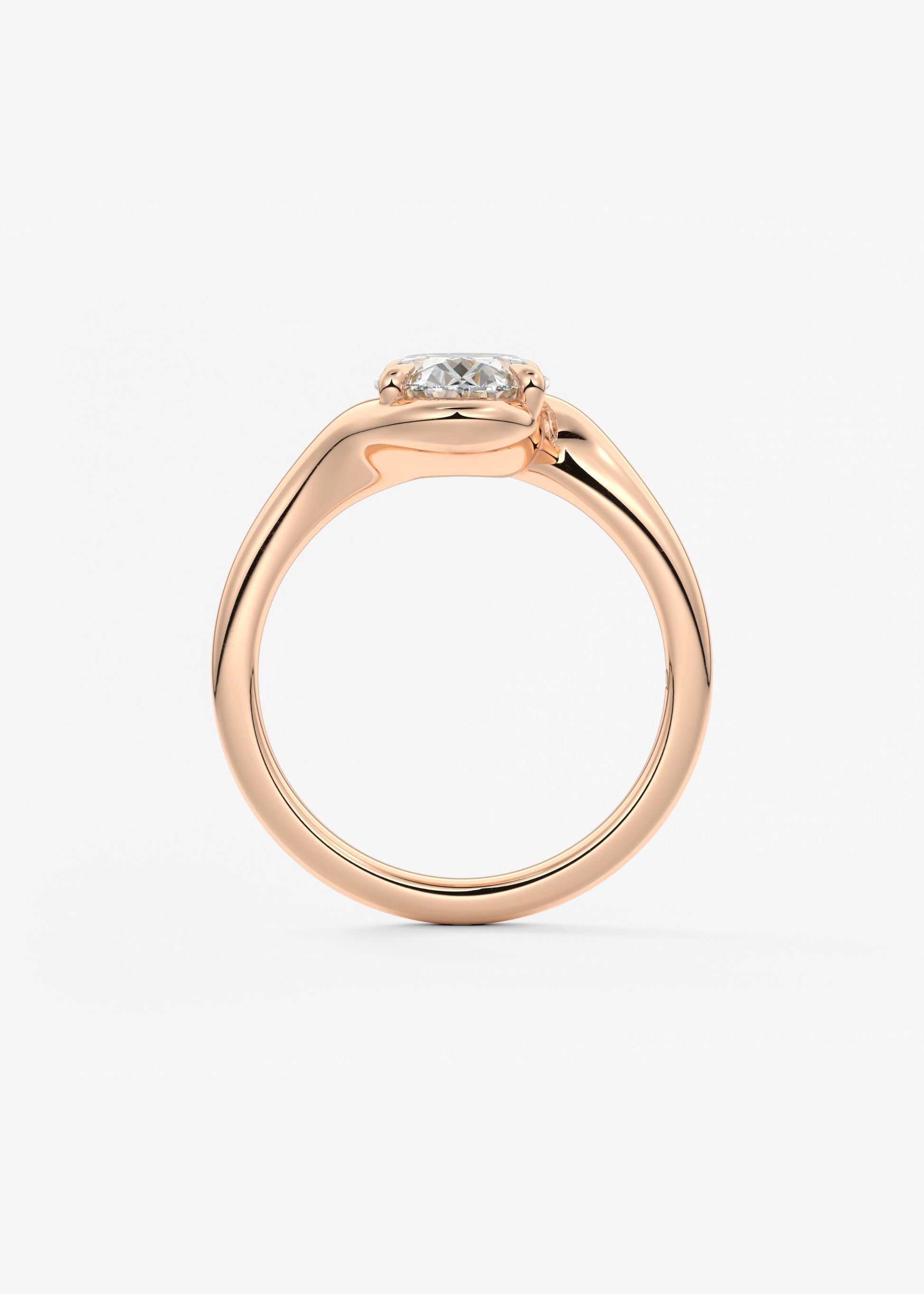 Oval Solitaire With Raised Basket Gallery Lab Grown Diamond Engagement Ring