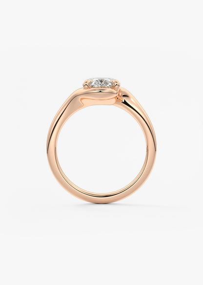 Oval Solitaire With Raised Basket Gallery Lab Grown Diamond Engagement Ring
