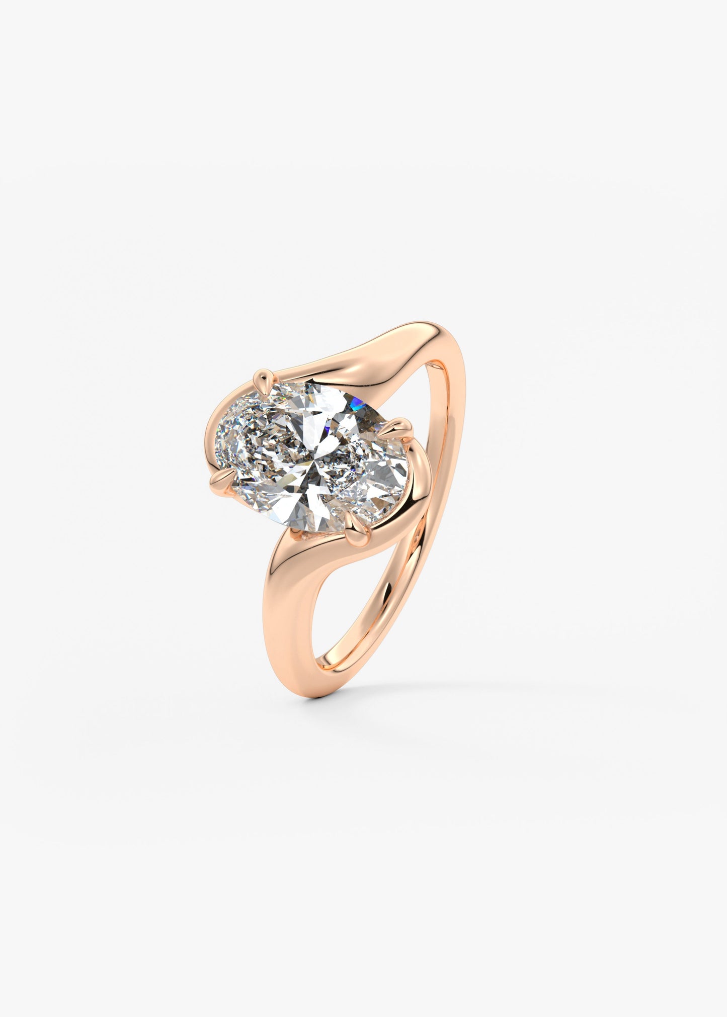 Oval Solitaire With Raised Basket Gallery Lab Grown Diamond Engagement Ring
