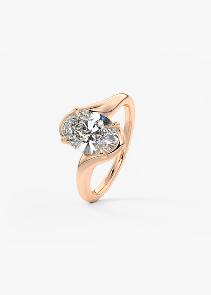 Oval Solitaire With Raised Basket Gallery Lab Grown Diamond Engagement Ring