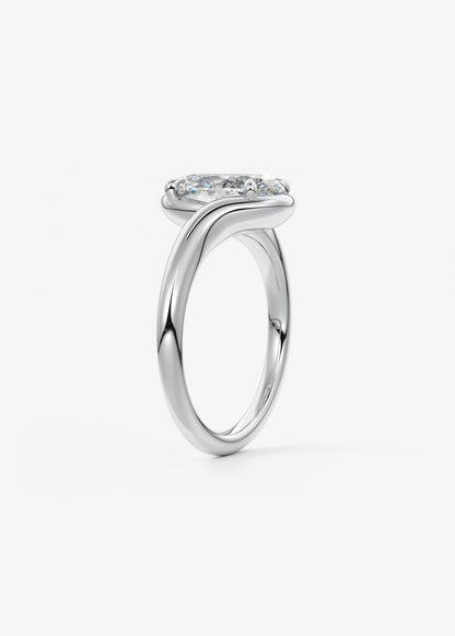 Oval Solitaire With Raised Basket Gallery Lab Grown Diamond Engagement Ring