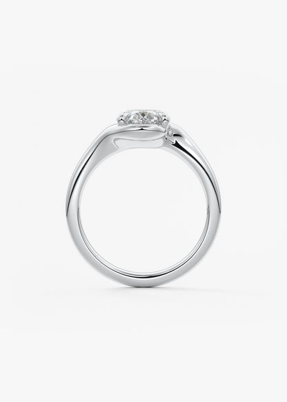 Oval Solitaire With Raised Basket Gallery Lab Grown Diamond Engagement Ring