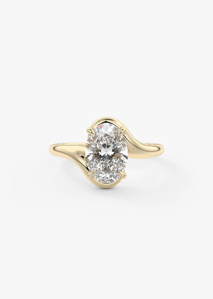 Oval Solitaire With Raised Basket Gallery Lab Grown Diamond Engagement Ring