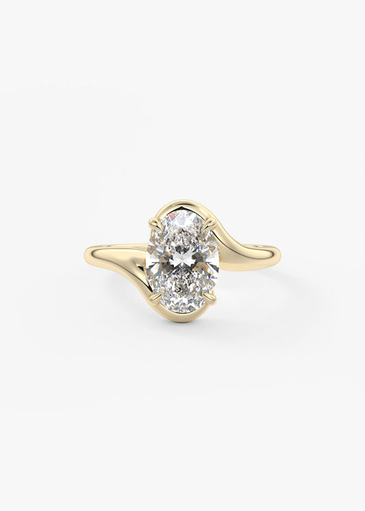 Oval Solitaire With Raised Basket Gallery Lab Grown Diamond Engagement Ring