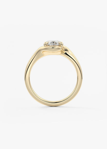 Oval Solitaire With Raised Basket Gallery Lab Grown Diamond Engagement Ring