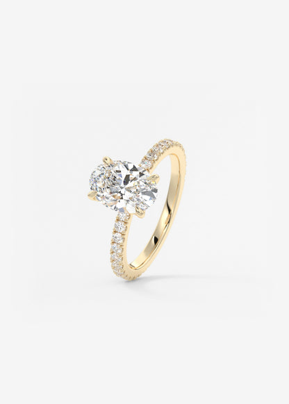 Oval Solitaire With Raised Basket Gallery Lab Grown Diamond Engagement Ring
