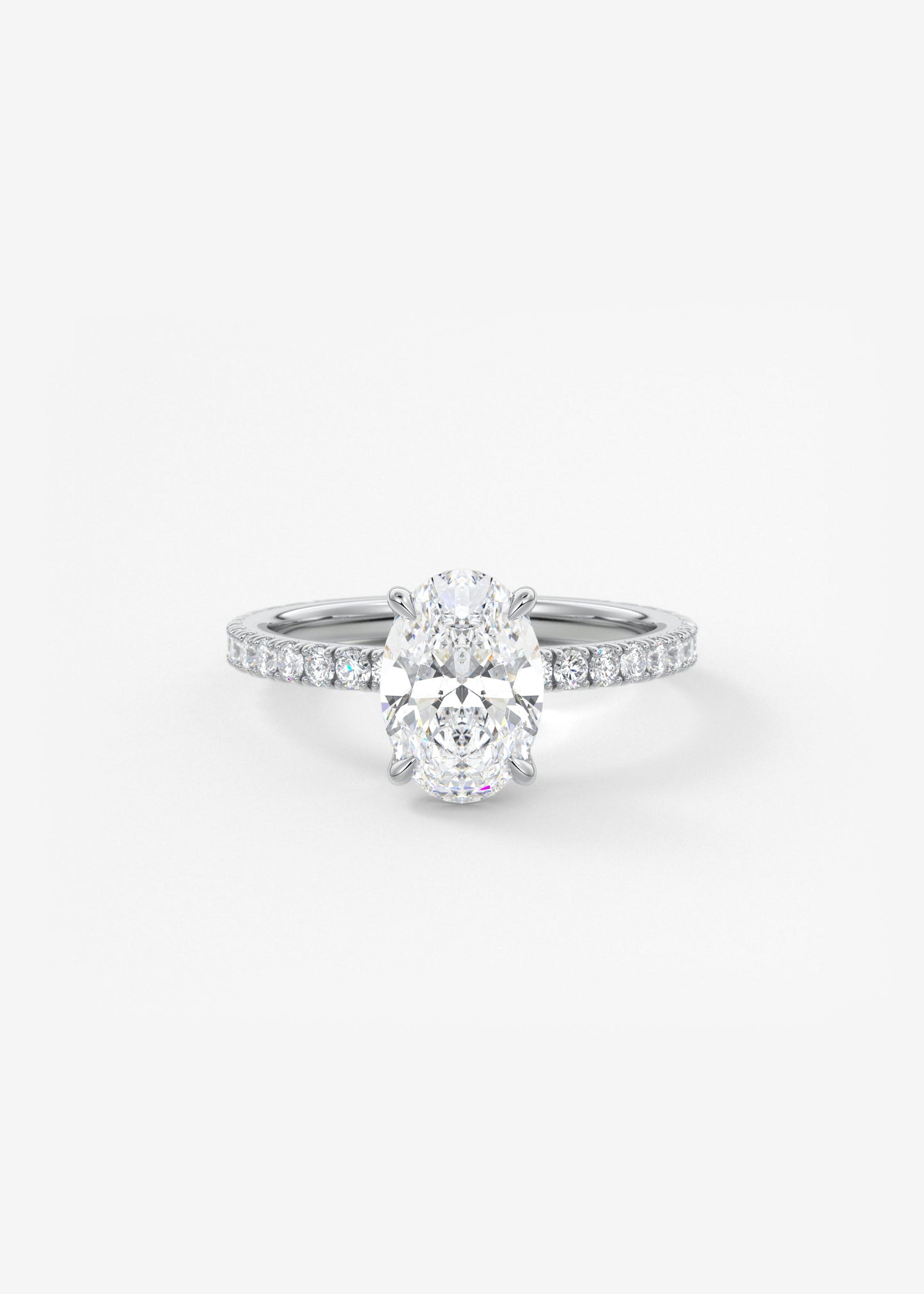 Oval Solitaire With Raised Basket Gallery Lab Grown Diamond Engagement Ring