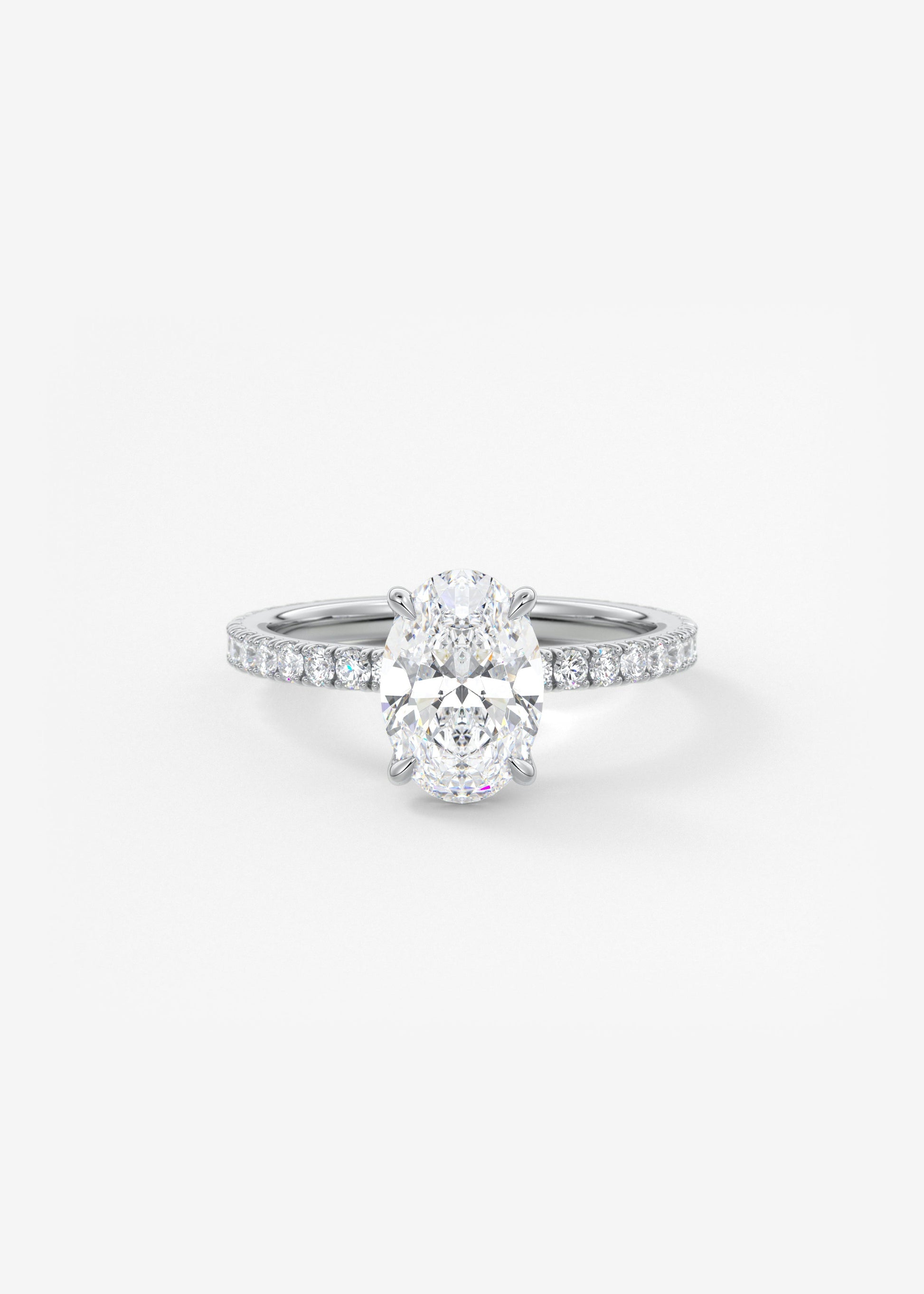 Oval Solitaire With Raised Basket Gallery Lab Grown Diamond Engagement Ring