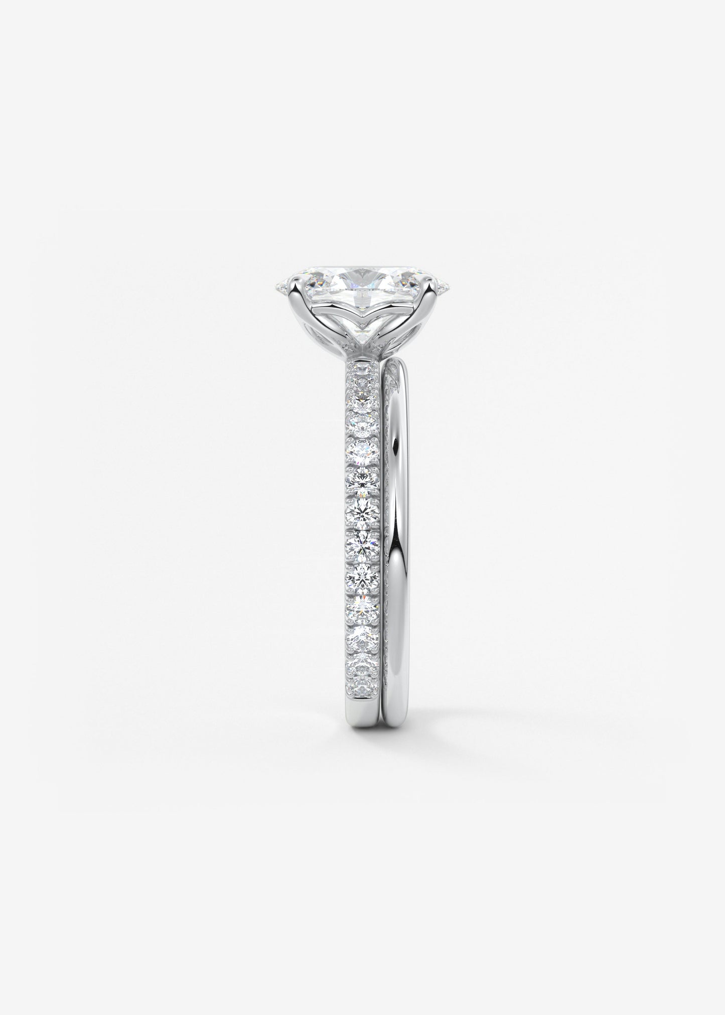 Oval Solitaire With Raised Basket Gallery Lab Grown Diamond Engagement Ring