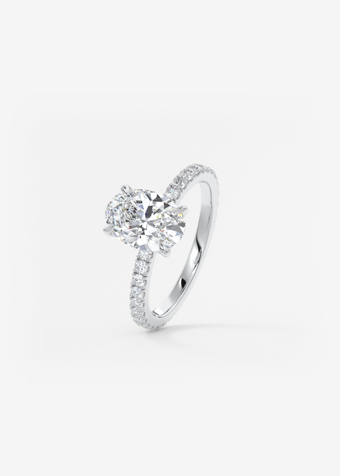 Oval Solitaire With Raised Basket Gallery Lab Grown Diamond Engagement Ring