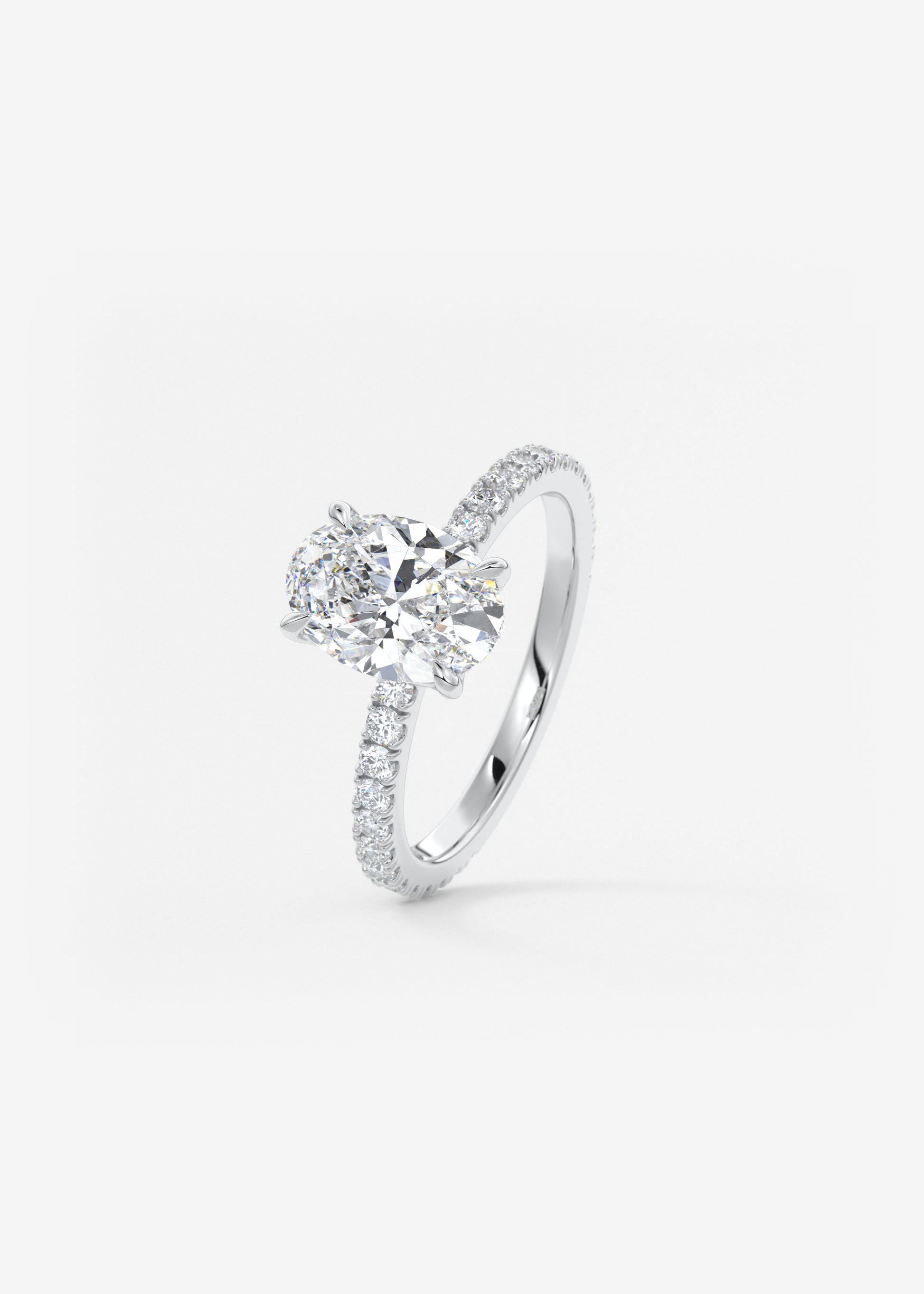 Oval Solitaire With Raised Basket Gallery Lab Grown Diamond Engagement Ring