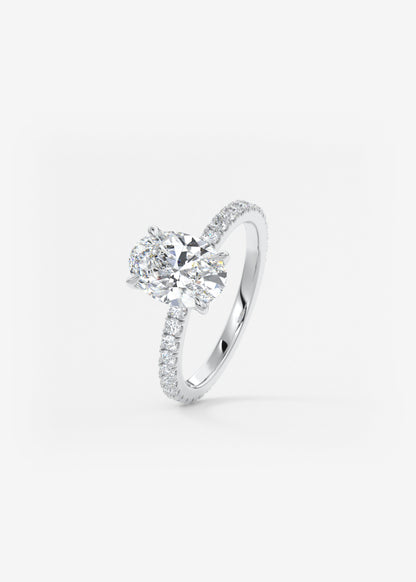 Oval Solitaire With Raised Basket Gallery Lab Grown Diamond Engagement Ring