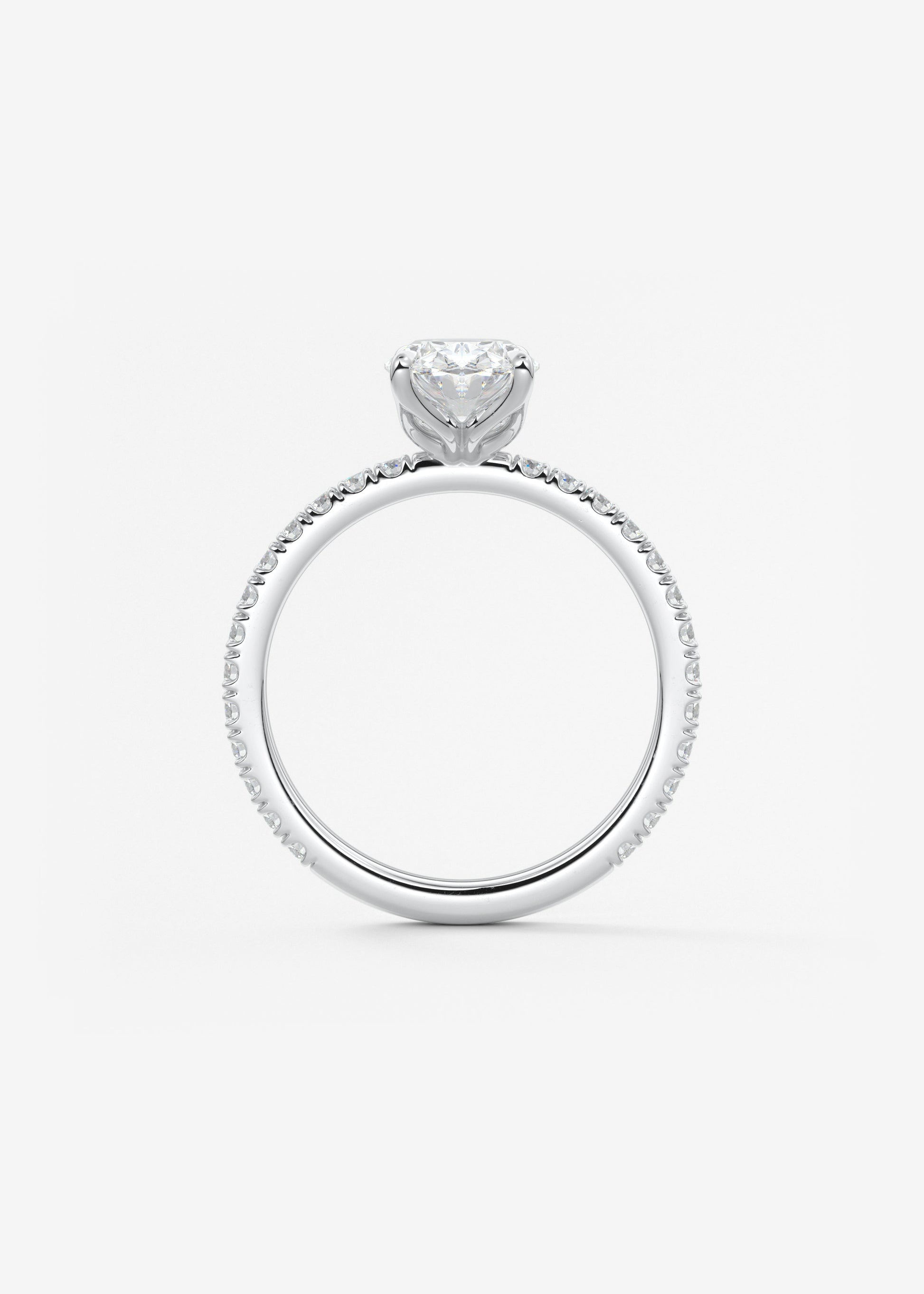 Oval Solitaire With Raised Basket Gallery Lab Grown Diamond Engagement Ring