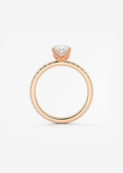 Oval Solitaire With Raised Basket Gallery Lab Grown Diamond Engagement Ring