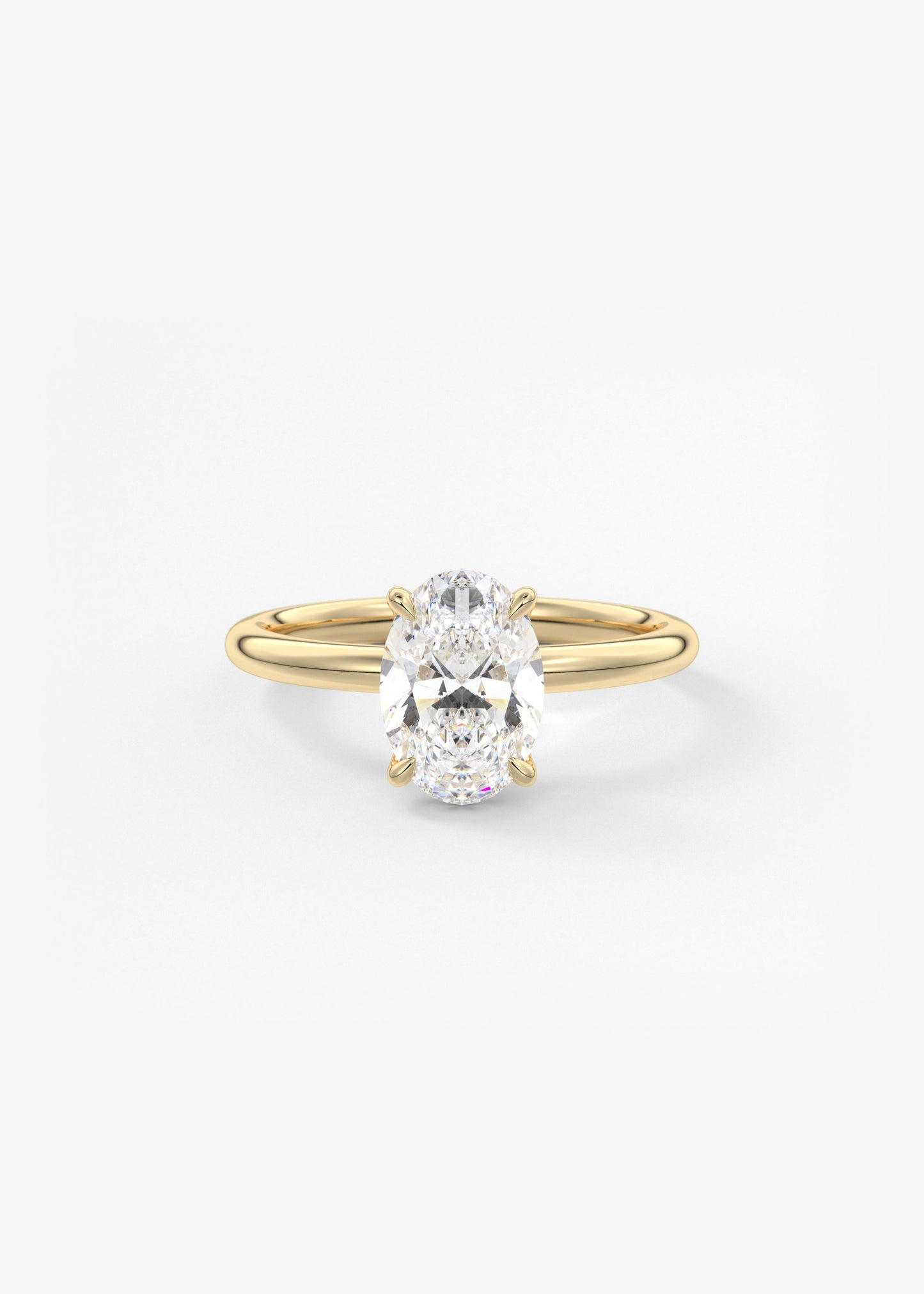 Oval Solitaire With Raised Basket Gallery Lab Grown Diamond Engagement Ring