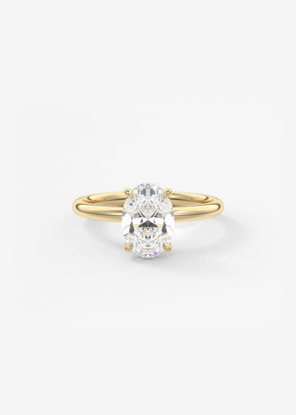 Oval Solitaire With Raised Basket Gallery Lab Grown Diamond Engagement Ring
