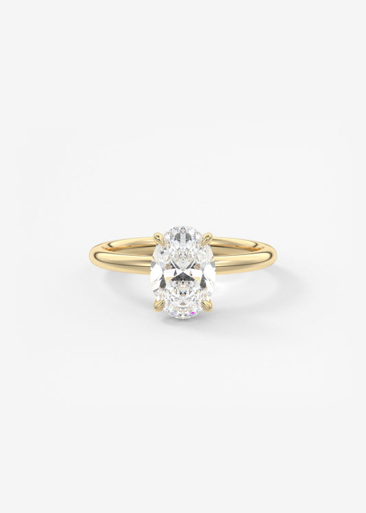 Oval Solitaire With Raised Basket Gallery Lab Grown Diamond Engagement Ring