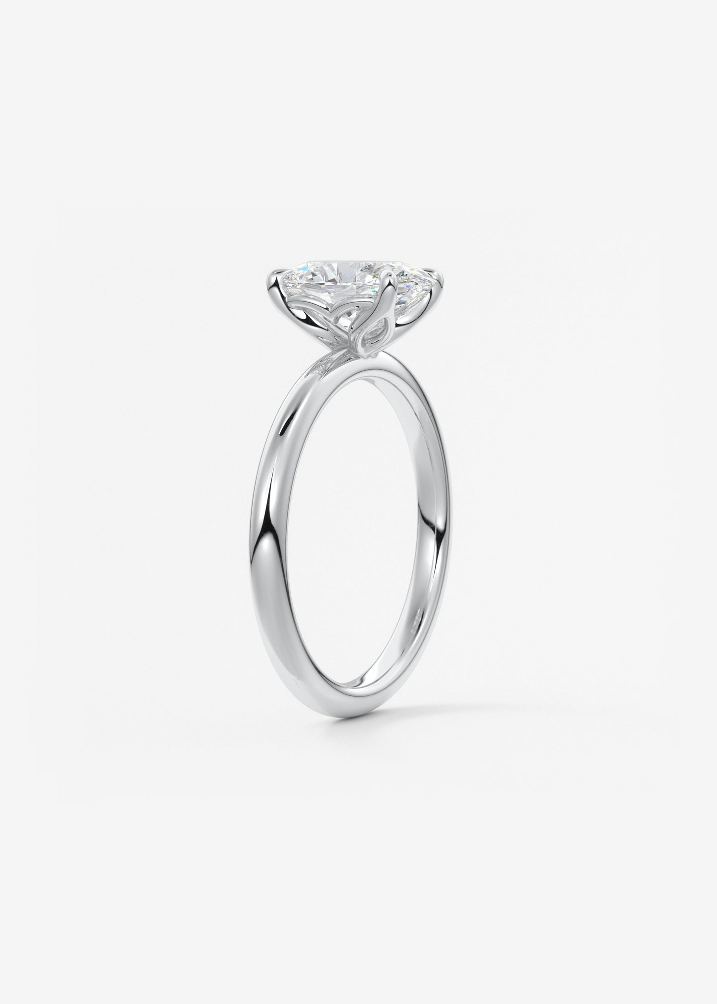 Oval Solitaire With Raised Basket Gallery Lab Grown Diamond Engagement Ring