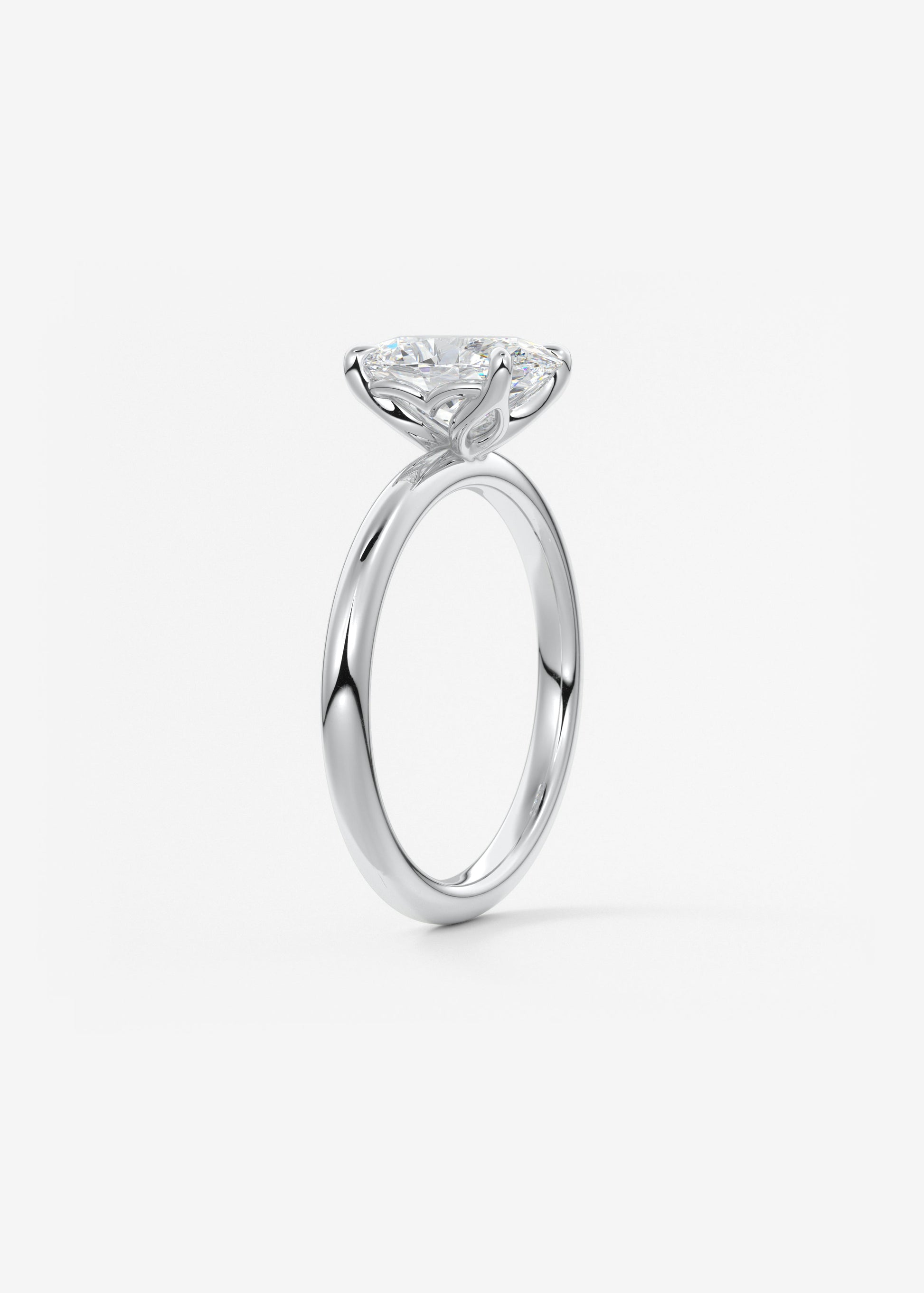 Oval Solitaire With Raised Basket Gallery Lab Grown Diamond Engagement Ring