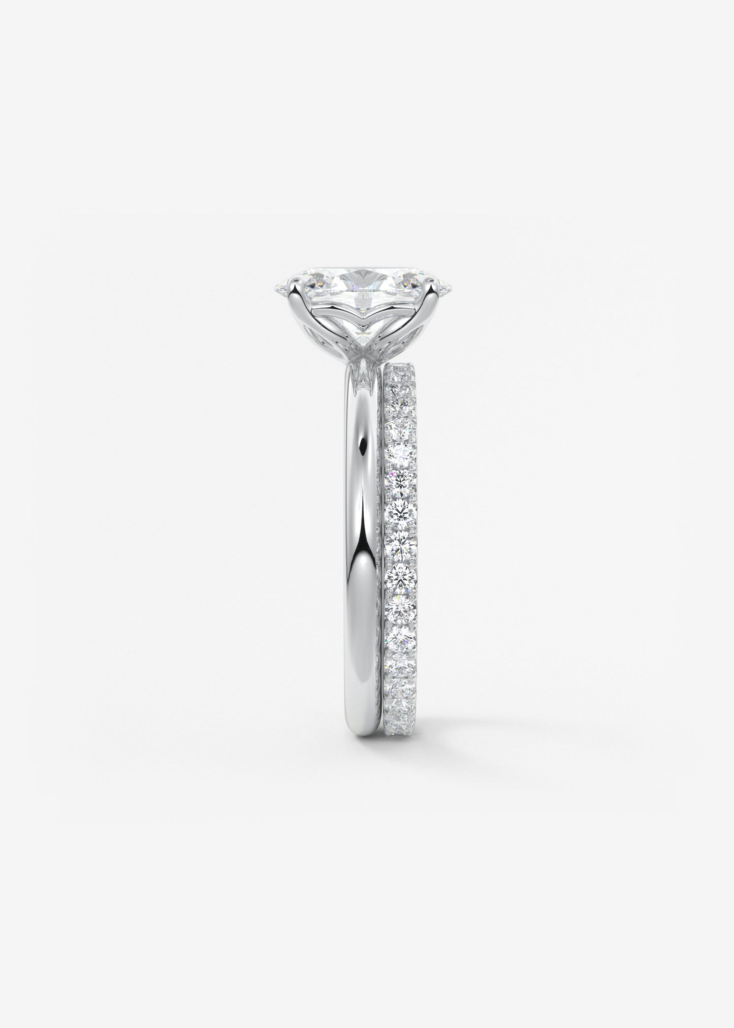 Oval Solitaire With Raised Basket Gallery Lab Grown Diamond Engagement Ring